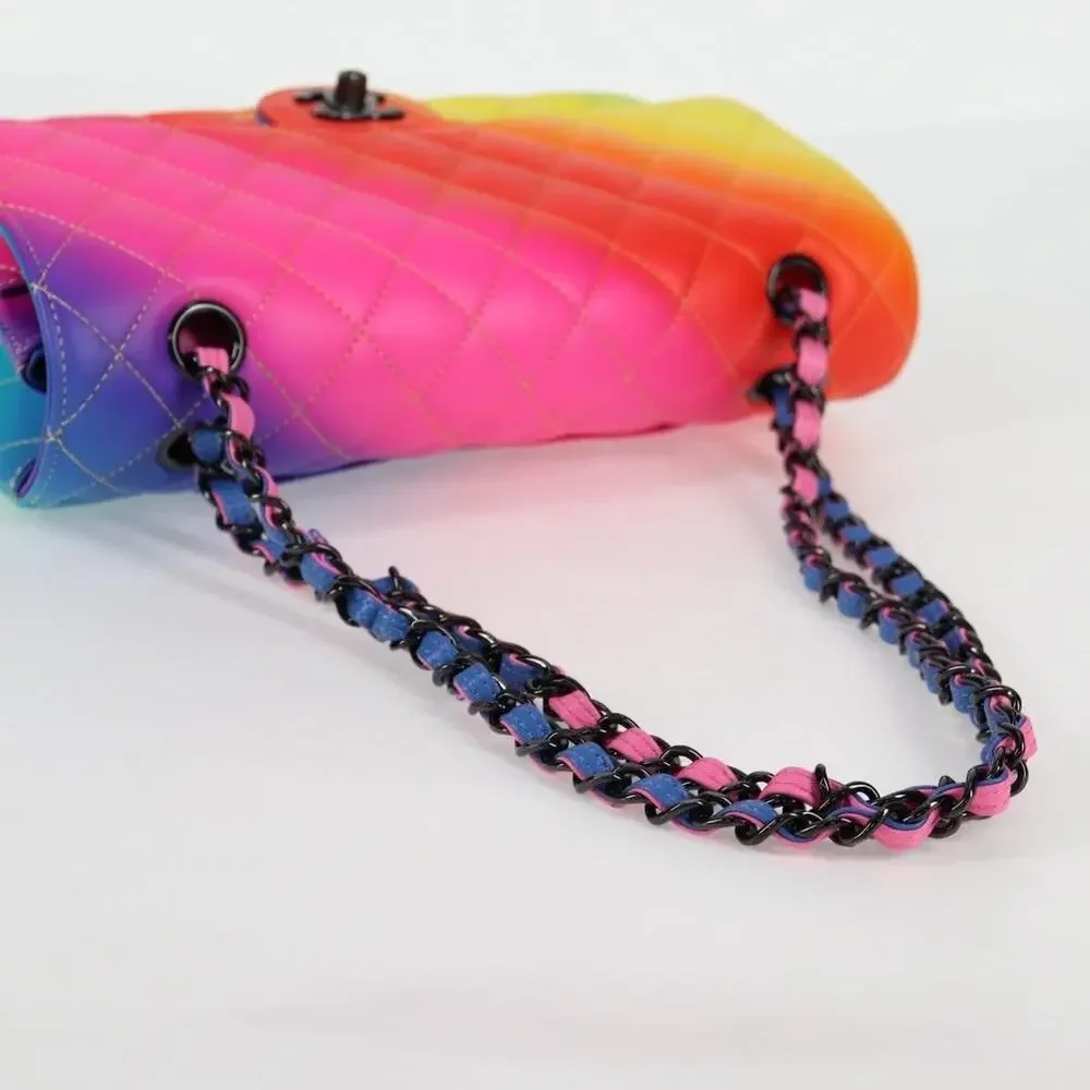 Chanel Matelasse Lambskin Chain Shoulder Bag Rainbow CC